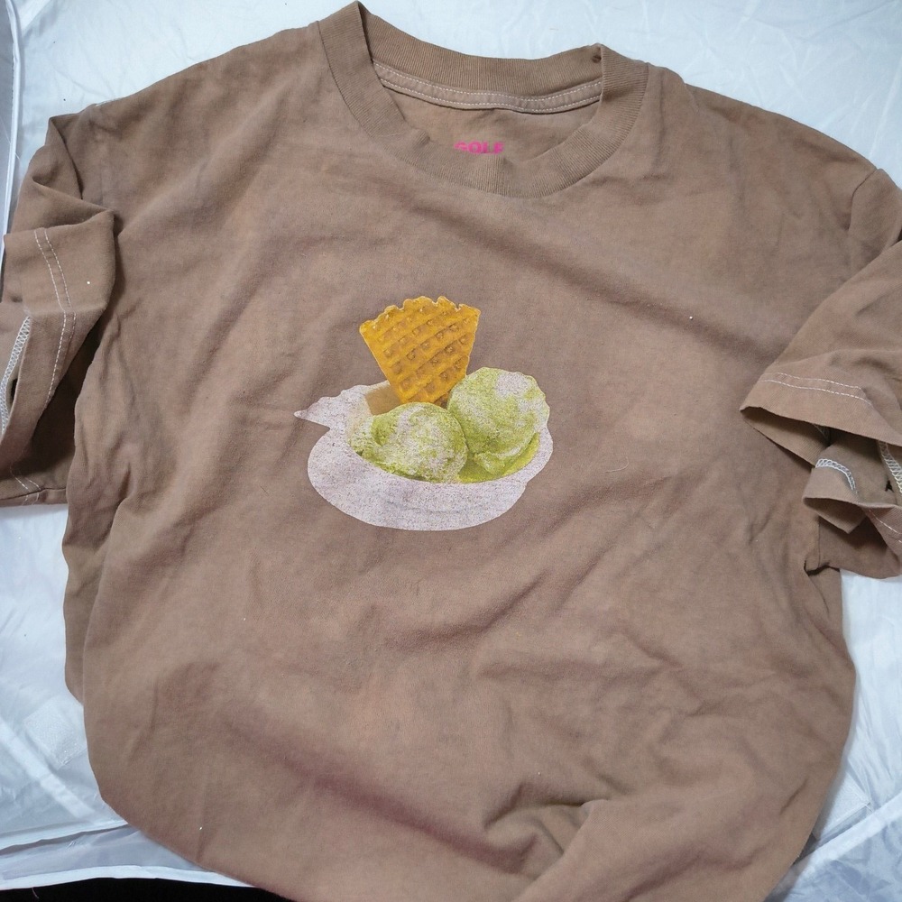 Golf Le Fleur x Jeni's Ice Cream Brown Graphic T-Shirt Mens Medium Tyler Creator